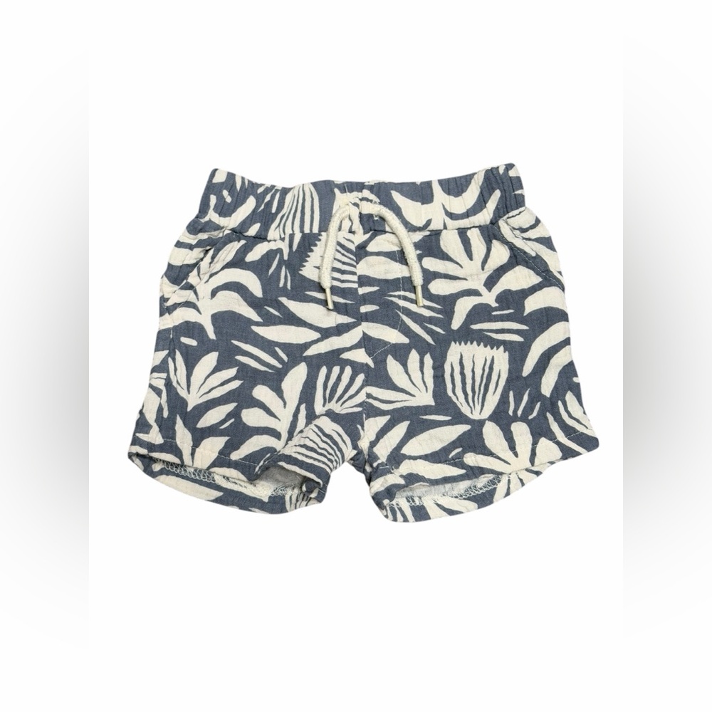 Rabbit & Bear‎ Organic Cotton 12M Baby Shorts Leaf Print Neutral Summer Vacation
